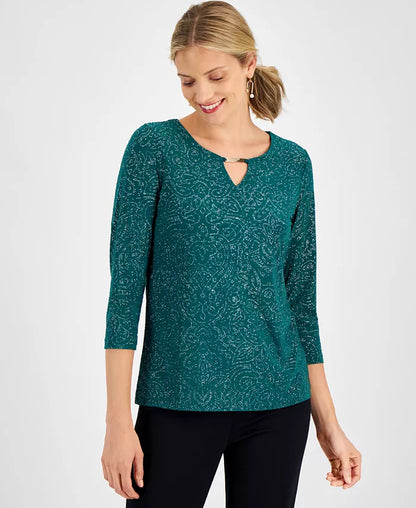 Women'S Textured Sequined Top