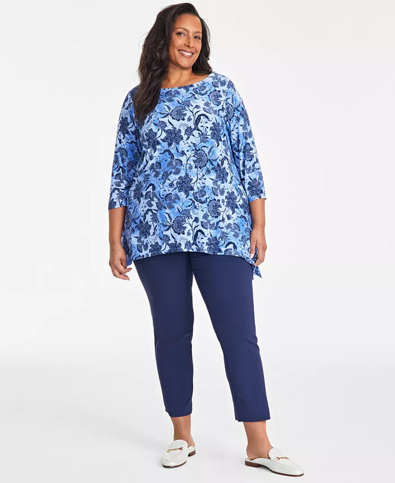 Plus Size Jacquard Swing Top