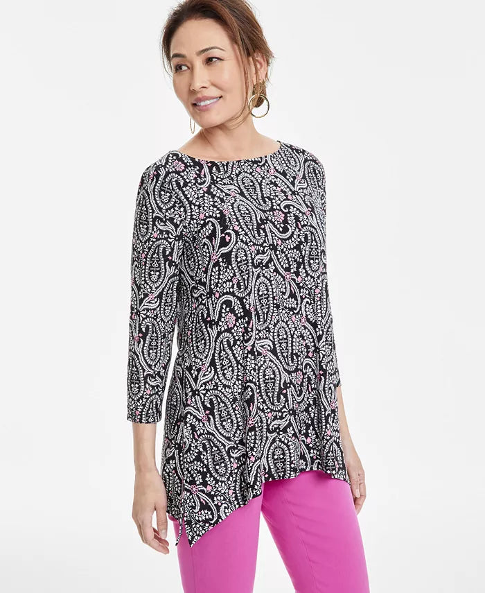 Women'S Printed Jacquard Swing Top