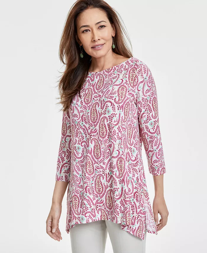 Women'S Printed Jacquard Swing Top