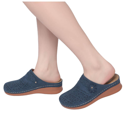 Women'S Comfortable Floral Non Breathable Thick Soled Large Size Mules Clogs Women'S Slippers Sandals for Women 2024 Blue 8.5