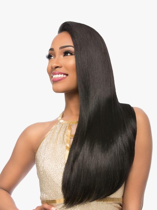Empire Yaki Human Hair - Tangle Free Weaving for Quick Weave and Sew in Styles for Faux Highlights - 1 Pack (10 Inch, 1B OFFBLACK)