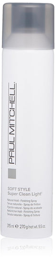 Paul Mitchell Super Clean Light Finishing Hairspray, Natural Hold, Touchable Finish, for Fine Hair, 9.5 Oz.