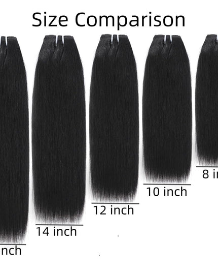 14 Inch Brazilian Straight Virgin Human Hair Extensions - 4 Bundles with Closure, 10A Unprocessed, 50G/Pcs, Natural Color (14 14 14 14 with 14 Closure)