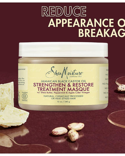 Curly Hair Products, Jamaican Black Castor Oil Strengthen & Restore Treatment Masque, Paraben Free Moisturizer Hair Mask for Healthy Hair Growth