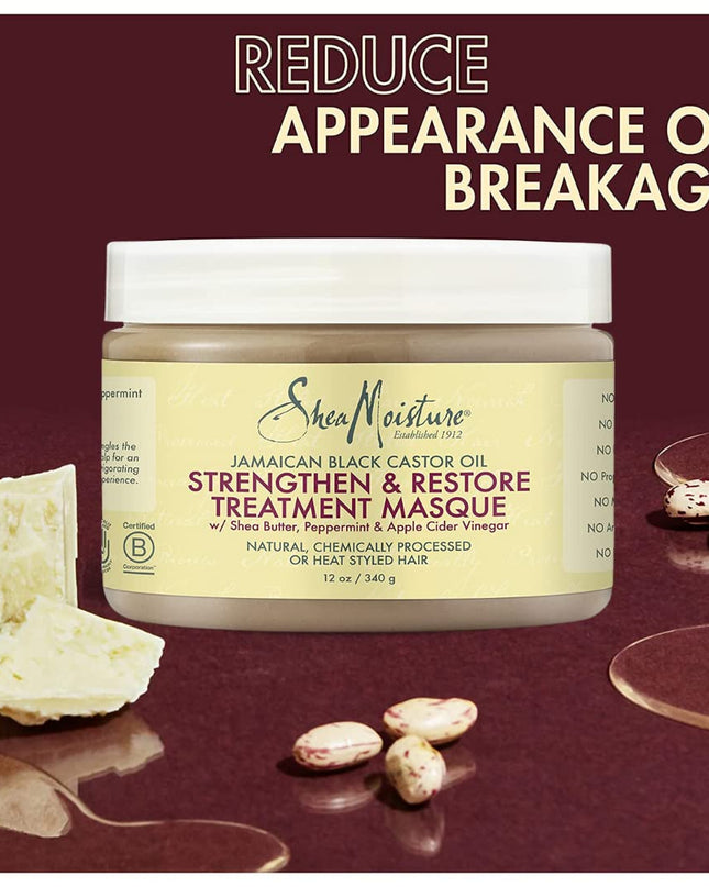 Curly Hair Products, Jamaican Black Castor Oil Strengthen & Restore Treatment Masque, Paraben Free Moisturizer Hair Mask for Healthy Hair Growth