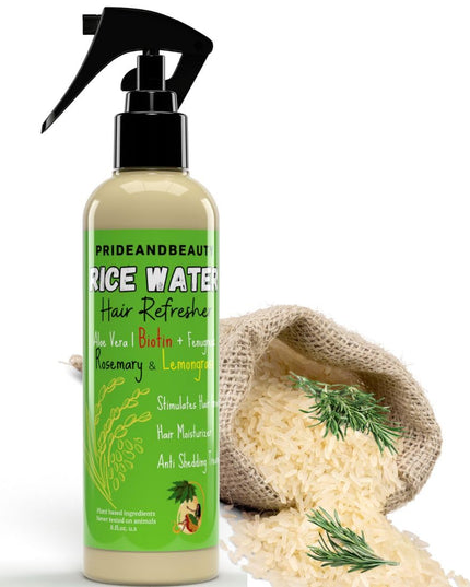 NEW Fermented Rice Water for Hair Growth - Infused with Rosemary, Biotin, Caffeine, Keratin Vegan Non-Greasy Spray Naturally Thicker, Longer, Softer Men & Women (4 OUNCES, Rosemary Lemongrass)