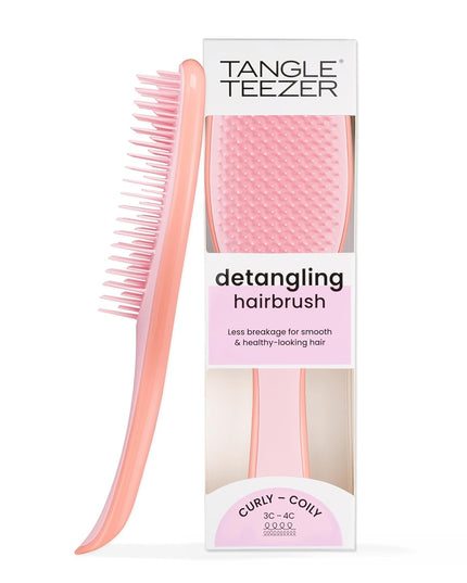Ultimate Detangler Curly Hair Brush, Dry & Wet Hairbrush, Reduces Frizz & Breakage, for 3C to 4C Curly Hair Types, Pink Mango