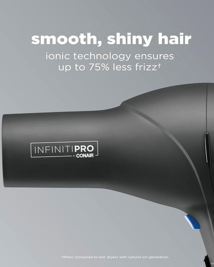 INFINITIPRO by  Hair Dryer with Diffuser | Salon Performance AC Motor Blow Dryer | Includes Diffuser, Concentrator and Bonus Blow-Out Brush | Grey - Amazon Exclusive | Packaging May Vary