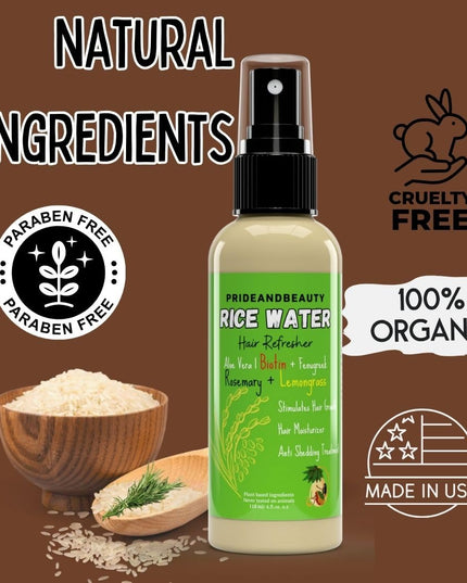 NEW Fermented Rice Water for Hair Growth - Infused with Rosemary, Biotin, Caffeine, Keratin Vegan Non-Greasy Spray Naturally Thicker, Longer, Softer Men & Women (4 OUNCES, Rosemary Lemongrass)