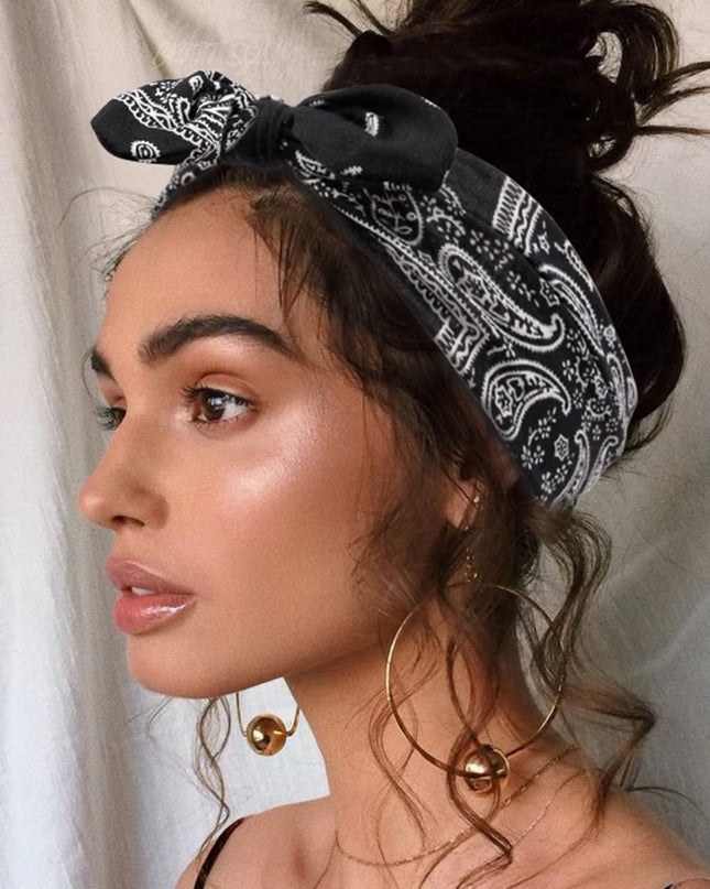 12 Pack Bow Headbands for Women Elastic Headwraps Hair Band Knotted Headband Rabbit Ears Turban Fashion Sport Cute Hair Accessories