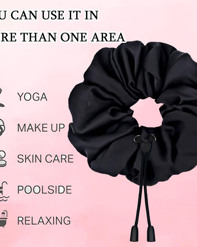 2 Pcs Adjustable Afro Puff Hair Tie, Extra Large Satin Scrunchies, No Damage Durable Afro Puff Accessories, Oversize Hair Bands, Sleeping Giant Satin Scrunchies for Thick Curly Hair