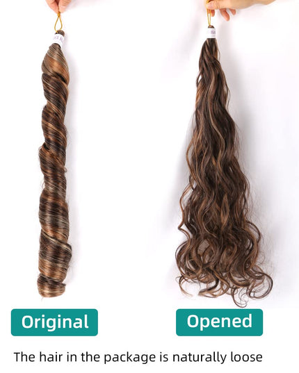 French Curly Braiding Hair for Box Braids 8 Packs 12 Inch 85G/Pack Loose Wave Braiding Hair Crochet Spanish Curly Spiral Synthetic Hair Extensions for Women P4/30/613 (12 Inch,8 Packs)