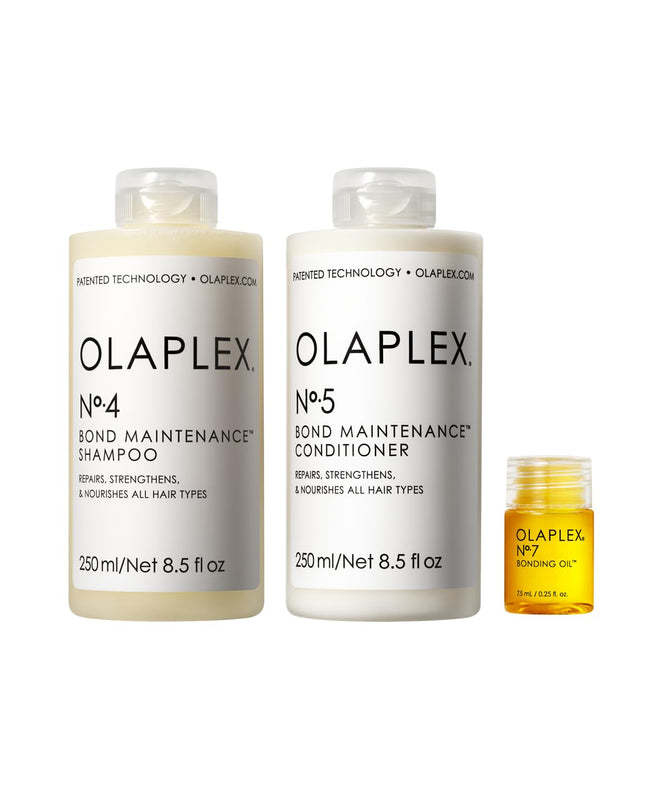 Wash and Shine Hair Kit: No. 4, 5, 7, Shampoo & Conditioner Set to Cleanse, Hydrate, & Control Frizz up to 72 Hours, Bonding Oil for Shine & Protect, for All Hair Types
