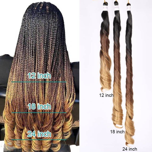 French Curly Braiding Hair for Box Braids 8 Packs 12 Inch 85G/Pack Loose Wave Braiding Hair Crochet Spanish Curly Spiral Synthetic Hair Extensions for Women P4/30/613 (12 Inch,8 Packs)