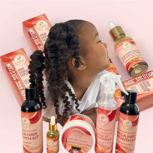 Kid’S Hair Growth Set. Shampoo & Conditioner with Black Castor Oil, Wheat Protein, Argan, Jojoba, Aloe Vera, , Mask Treatment and Leave-In, Sulfate Paraben Free, No Harsh Chemicals.