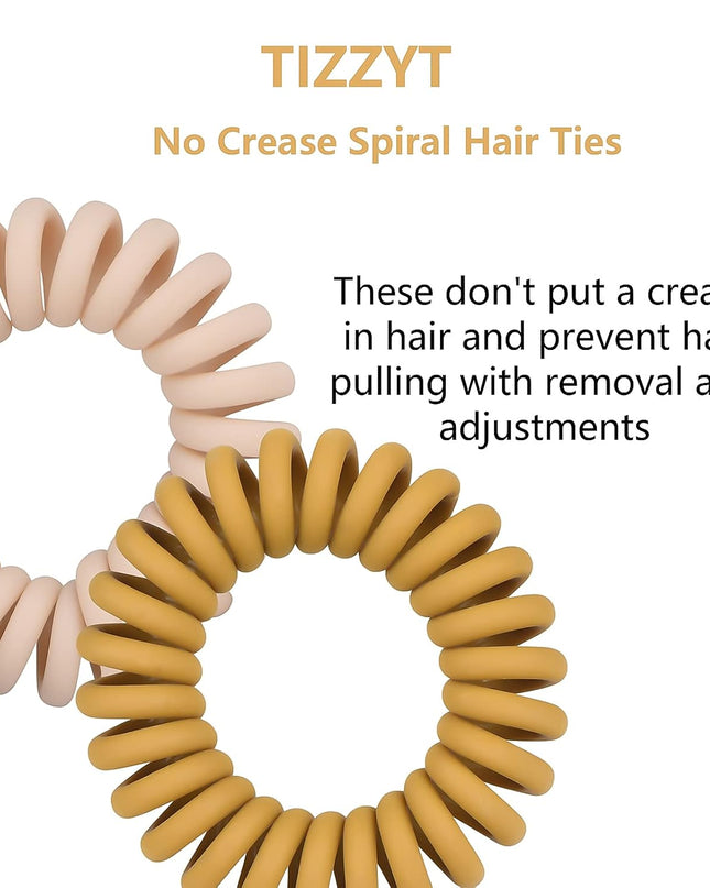 Hair Ties, 18 Count - Vintage Matte Color Spiral Hair Ties, No Crease, Suitable for Women and Children with Thick or Thinning Hair