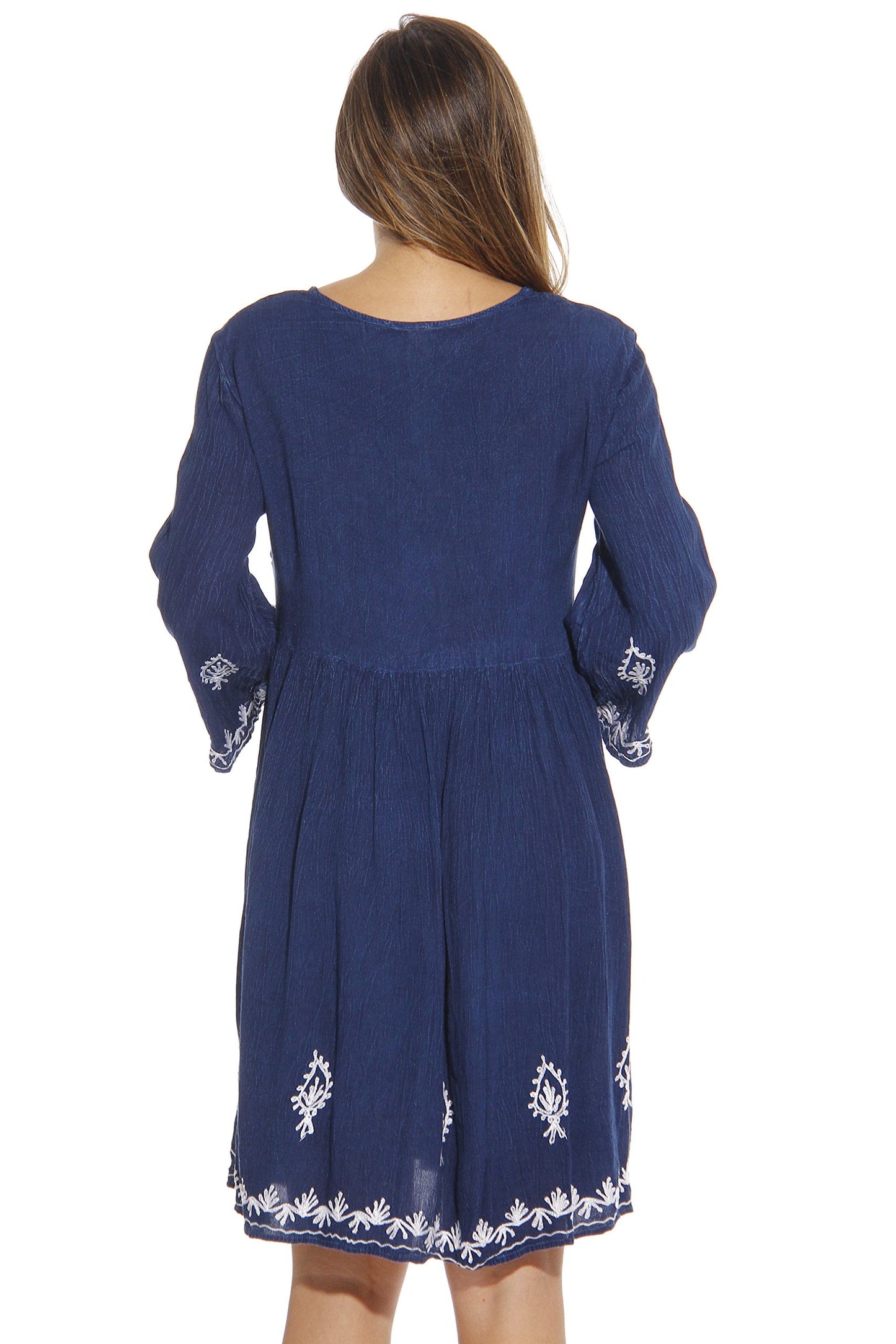 Women'S Tunic Dress - Bohemian Style Beachwear for Comfortable and Stylish Summer Days (Dark Denim, 2X)