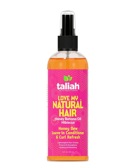 Love My Natural Hair Honey Dew Leave-In Conditioner & Curl Refresh 12Oz – Moisturizing Spray with Honey & Batana Oil – Hydrating Detangler & Curl Refresher for Natural, Curly, Coily Hair