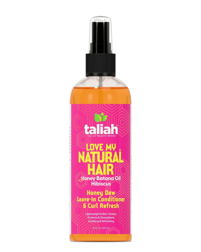 Love My Natural Hair Honey Dew Leave-In Conditioner & Curl Refresh 12Oz – Moisturizing Spray with Honey & Batana Oil – Hydrating Detangler & Curl Refresher for Natural, Curly, Coily Hair