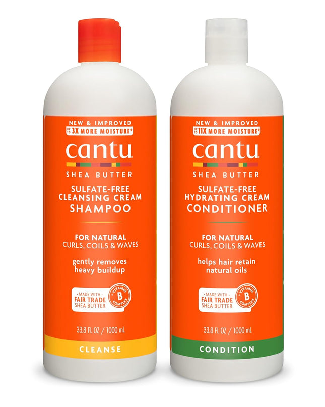 Shampoo & Conditioner with Shea Butter for Natural Hair, 1L (Pack of 2)