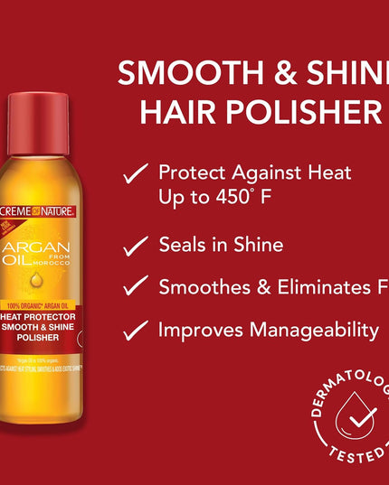 , Argan Oil for Hair, Smooth & Shine Hair Polisher, Argan Oil of Morocco for anti Frizz Control, 4 Fl Oz