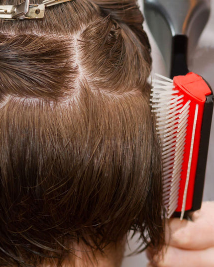 5 Pcs Detangling Brush Set Cushion Nylon Bristle Shampoo Brush Dual Edge Teasing Comb (Black-1)