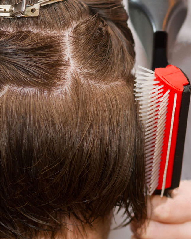 5 Pcs Detangling Brush Set Cushion Nylon Bristle Shampoo Brush Dual Edge Teasing Comb (Black-1)