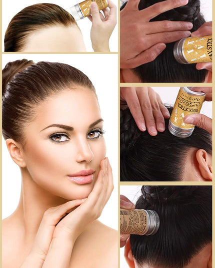 Slick Back Hair Styling Kit for Hair: 4Pcs Wax Stick, Edge Control Brush, Rat Tail Comb & Bristle Brush for Flyaways, Smoothing & Volumizing