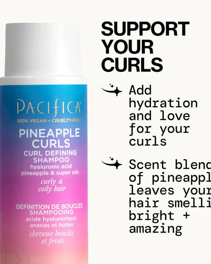Beauty Pineapple Curls 3-Step Hair Care Kit: Curl Defining Shampoo + Conditioner + Pineapple Swirl Curl Cream – Enhances Curls, Reduces Frizz, Vegan & Silicone-Free