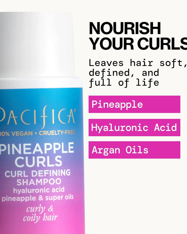 Beauty Pineapple Curls 3-Step Hair Care Kit: Curl Defining Shampoo + Conditioner + Pineapple Swirl Curl Cream – Enhances Curls, Reduces Frizz, Vegan & Silicone-Free