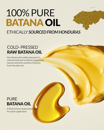 Batana Oil for Hair Growth – 4Pc Set: Raw Batana Oil 4Oz + 4.2Oz Paste, Lash Wand & Brow Brush– Organic Dr. Sebi Inspired Products from Honduras –100% Unrefined Miracle for Scalp, Edges & Eyebrows