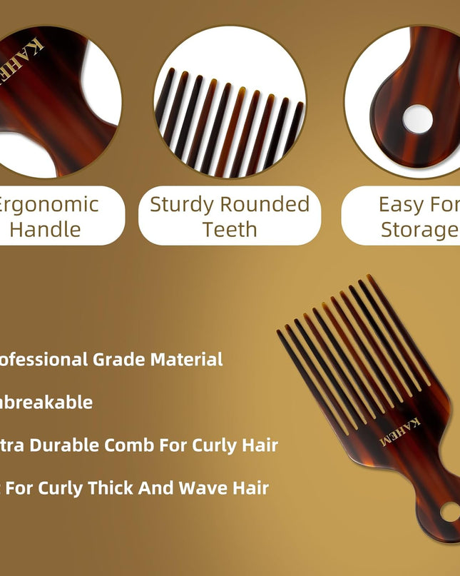 Wide Tooth Pick Comb for Long, Thick, Curly Hair - 6.89 Inch Detangling and Lifting Comb for Women and Men'S Hair Styling