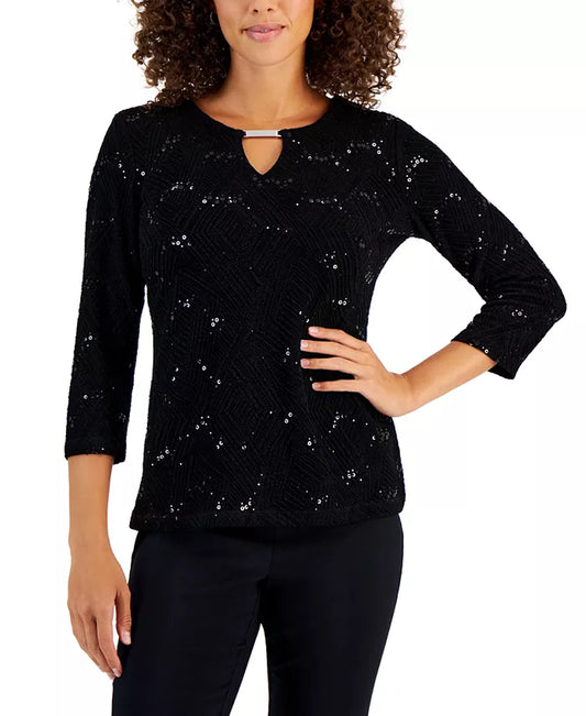 Women'S Textured Sequined Top