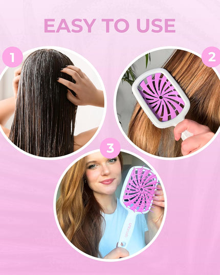Unbrush plus — Curly Hair Brush for Gentle & Effective Detangling on Wet or Dry Fragile Hair Types — Detangler Brush W/ 84 Ultraflex Bristles, Ultra-Light, Vented, anti Static Hairbrush