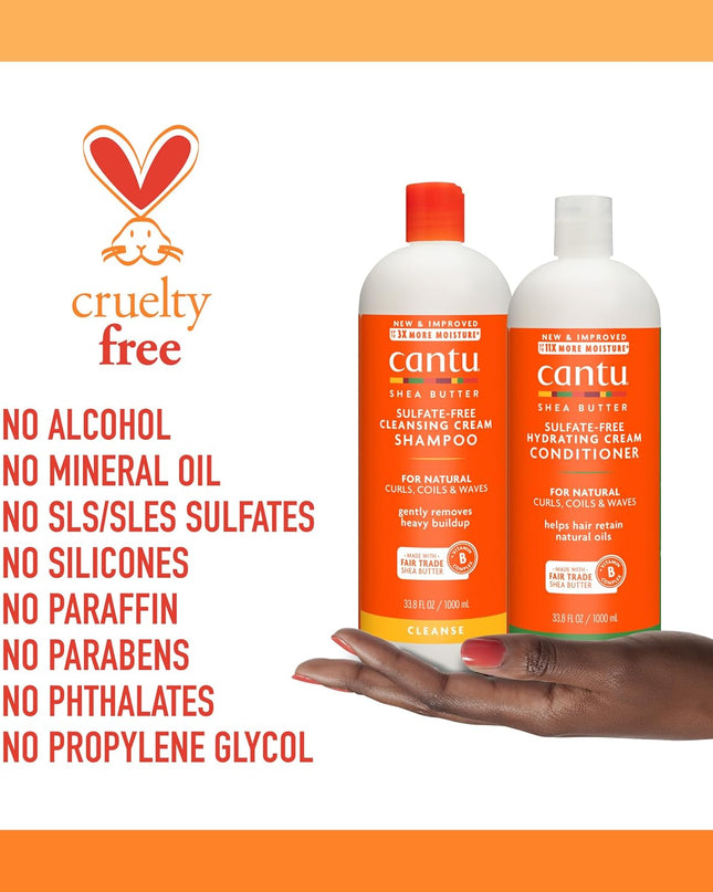 Shampoo & Conditioner with Shea Butter for Natural Hair, 1L (Pack of 2)