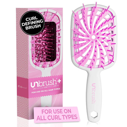 Unbrush plus — Curly Hair Brush for Gentle & Effective Detangling on Wet or Dry Fragile Hair Types — Detangler Brush W/ 84 Ultraflex Bristles, Ultra-Light, Vented, anti Static Hairbrush