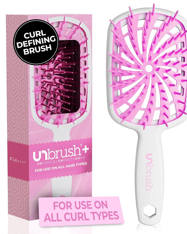 Unbrush plus — Curly Hair Brush for Gentle & Effective Detangling on Wet or Dry Fragile Hair Types — Detangler Brush W/ 84 Ultraflex Bristles, Ultra-Light, Vented, anti Static Hairbrush