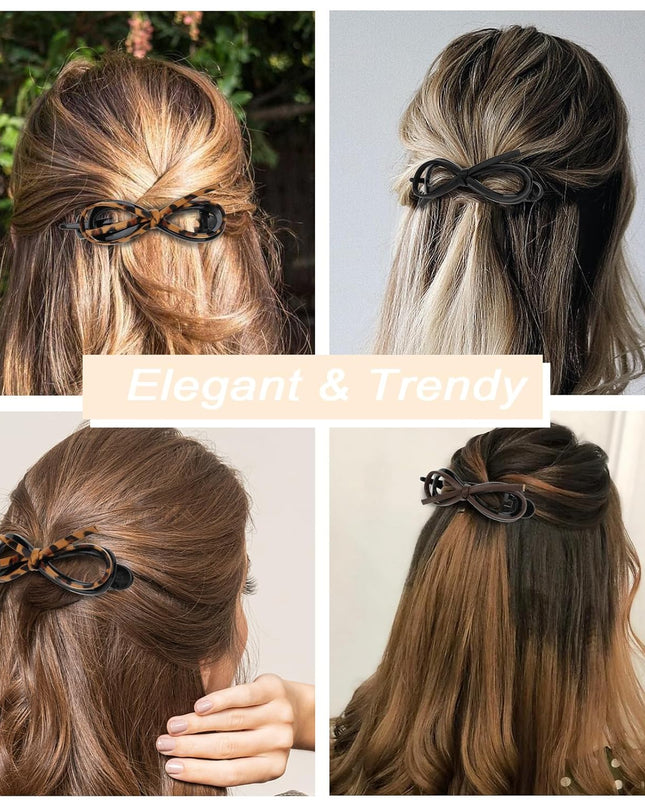 Bow Hair Clips for Women 6Pack Flat Hair Clips Non Slip Flat Barrettes for Thick Hair Fashion Bows Accessories for Women Girls
