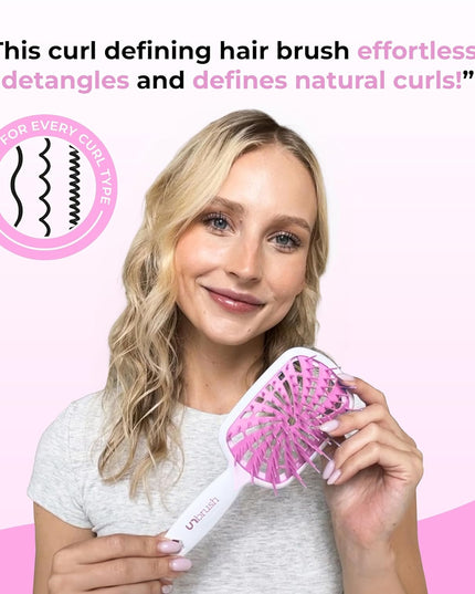 Unbrush plus — Curly Hair Brush for Gentle & Effective Detangling on Wet or Dry Fragile Hair Types — Detangler Brush W/ 84 Ultraflex Bristles, Ultra-Light, Vented, anti Static Hairbrush