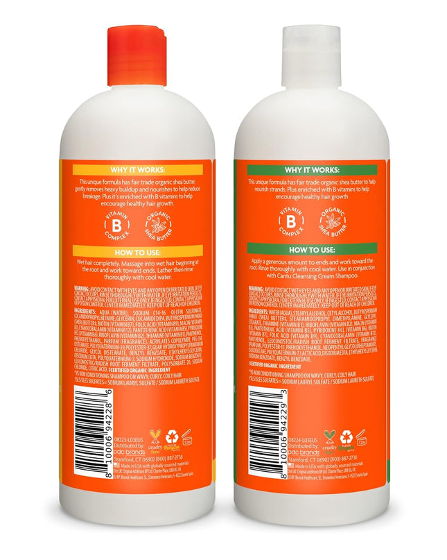 Shampoo & Conditioner with Shea Butter for Natural Hair, 1L (Pack of 2)