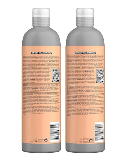 Bed Head by  Sulfate Free Shampoo and Conditioner Set for Dry Hair, Moisture Maniac Hair Care with Argan Oil, 25.36 Fl Oz, 2 Pack