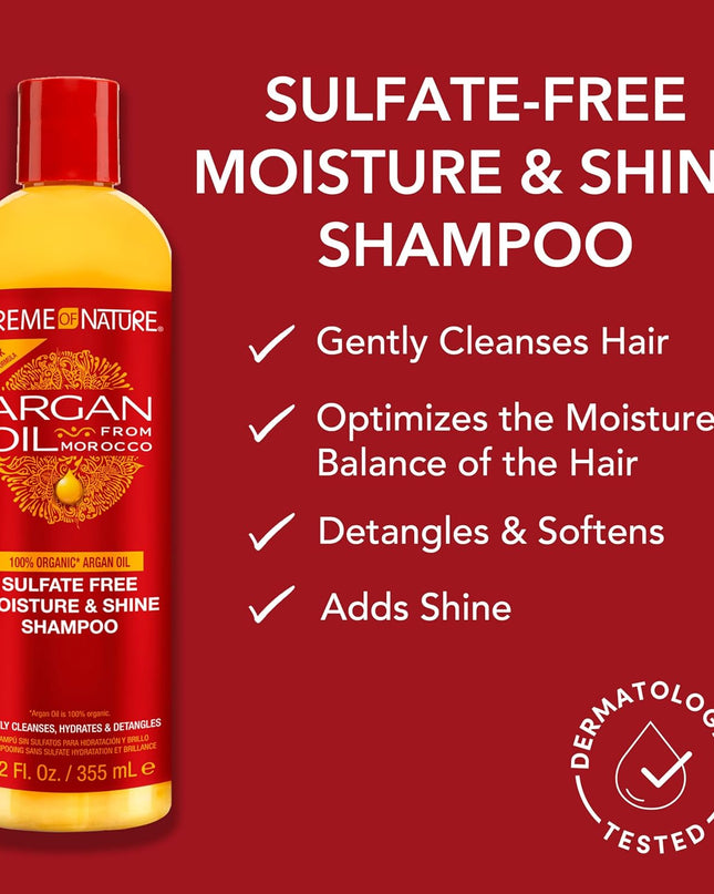 Argan Oil from Morocco Sulfate-Free Moisture & Shine Shampoo, Bonus Size 15.2Oz