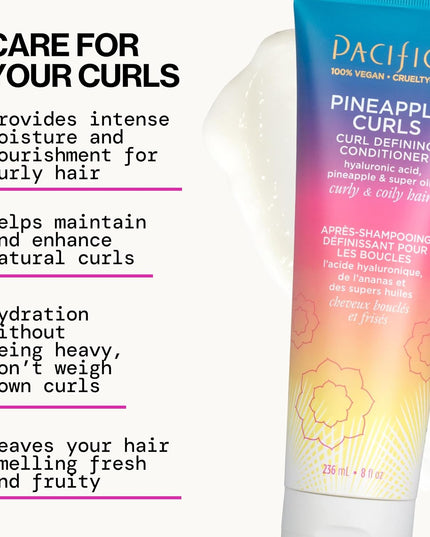 Beauty Pineapple Curls 3-Step Hair Care Kit: Curl Defining Shampoo + Conditioner + Pineapple Swirl Curl Cream – Enhances Curls, Reduces Frizz, Vegan & Silicone-Free