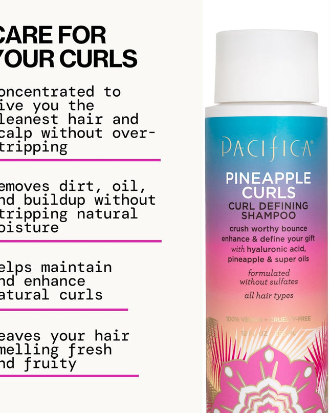 Beauty Pineapple Curls 3-Step Hair Care Kit: Curl Defining Shampoo + Conditioner + Pineapple Swirl Curl Cream – Enhances Curls, Reduces Frizz, Vegan & Silicone-Free