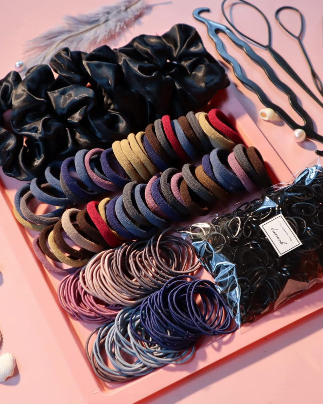 755PCS Hair Accessories for Woman Set Seamless Ponytail Holders Variety Hair Scrunchies Hair Bands Scrunchy Hair Ties for Thick and Curly (Mix)