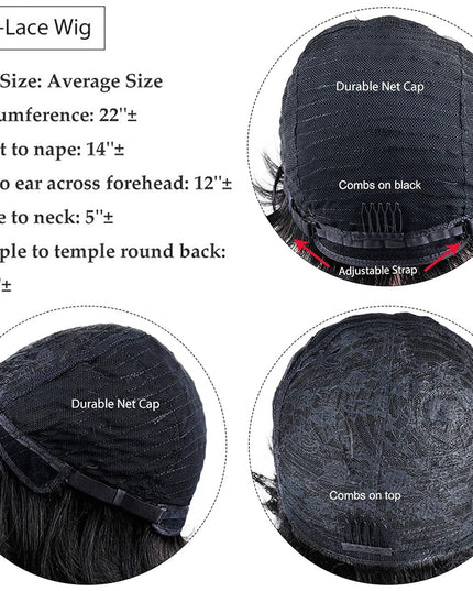 Chic Elegent Pixie Cut Wigs for Black Women Short Layered Pixie Haircut Wigs with Bangs Glueless Brazilian Virgin Human Hair 1B/33/613 Blonde Color for Daily Use