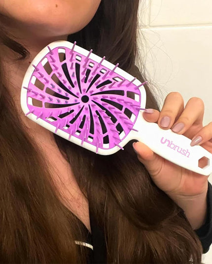 Unbrush plus — Curly Hair Brush for Gentle & Effective Detangling on Wet or Dry Fragile Hair Types — Detangler Brush W/ 84 Ultraflex Bristles, Ultra-Light, Vented, anti Static Hairbrush