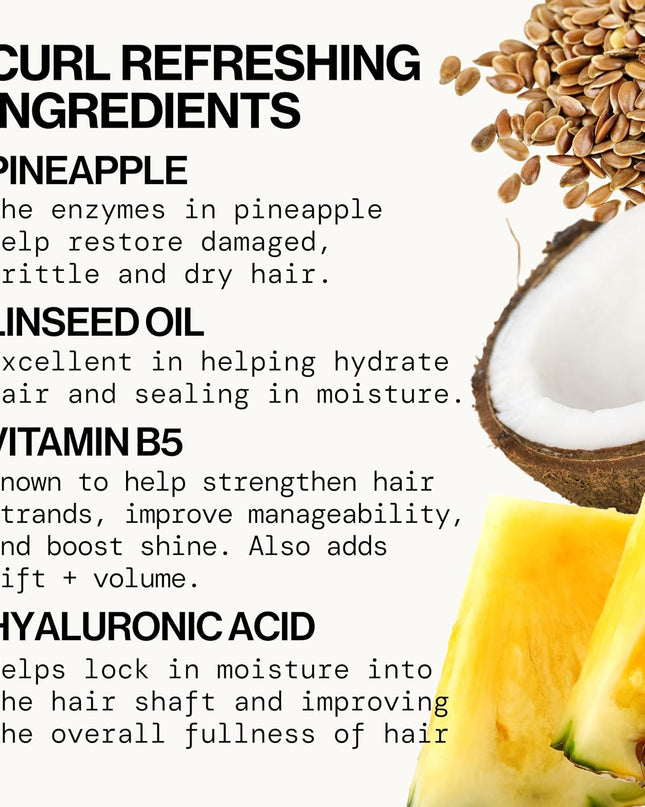 Beauty Pineapple Curls 3-Step Hair Care Kit: Curl Defining Shampoo + Conditioner + Pineapple Swirl Curl Cream – Enhances Curls, Reduces Frizz, Vegan & Silicone-Free
