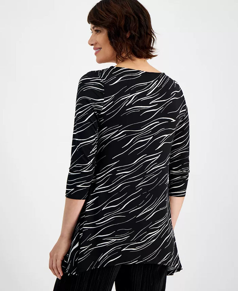 Women'S Printed 3/4 Sleeve Swing Top, Created for Macy'S